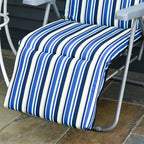 Outsunny Set of 2 Folding Deck Chairs with 5-Level Adjustable Backrest, Steel and Polyester, 60x75x102 cm, Blue and Cream