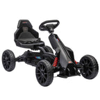 Outsunny Kids Pedal Go-Kart with 4-Position Adjustable Seat and EVA Wheels, 100 x 58 x 58.5 cm, Black