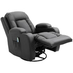 Homcom Relaxable relaxation armchair up to 150 ° in fake skin with 8 massage and heating points, black - Borgè