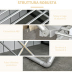 Electric Heated Drying Rack with Wings, Foldable, Space-Saving, Aluminum Alloy, 144 x 53 x 91 cm, Silver