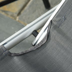 Outsunny Folding Deck Chair with Adjustable Headrest and Backrest in Aluminum 60x165x76cm Gray