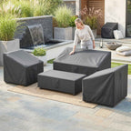 Outsunny 4-Piece Waterproof Garden Furniture Covers, Black