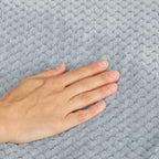 Electric Blanket 160x140 cm with 5 Heat Levels and 2 Remote Controls, in Fleece and Polyester, Grey