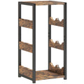 HOMCOM Wine Rack, Wavy Shelves, Adjustable Feet, Rustic Brown, Black.