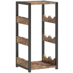 HOMCOM Wine Rack, Wavy Shelves, Adjustable Feet, Rustic Brown, Black.