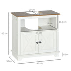 kleankin Bathroom Cabinet Under Sink with 2-Door Cabinet and Open Shelf, Chipboard, 60x30x60 cm - Borgè