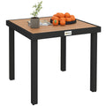 4-Seater Garden Table in Aluminum and Plastic, Black and Wood Color