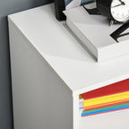 Printer Stand with Drawers, Multipurpose Cabinet for Office and Home, White, 100x35x65cm