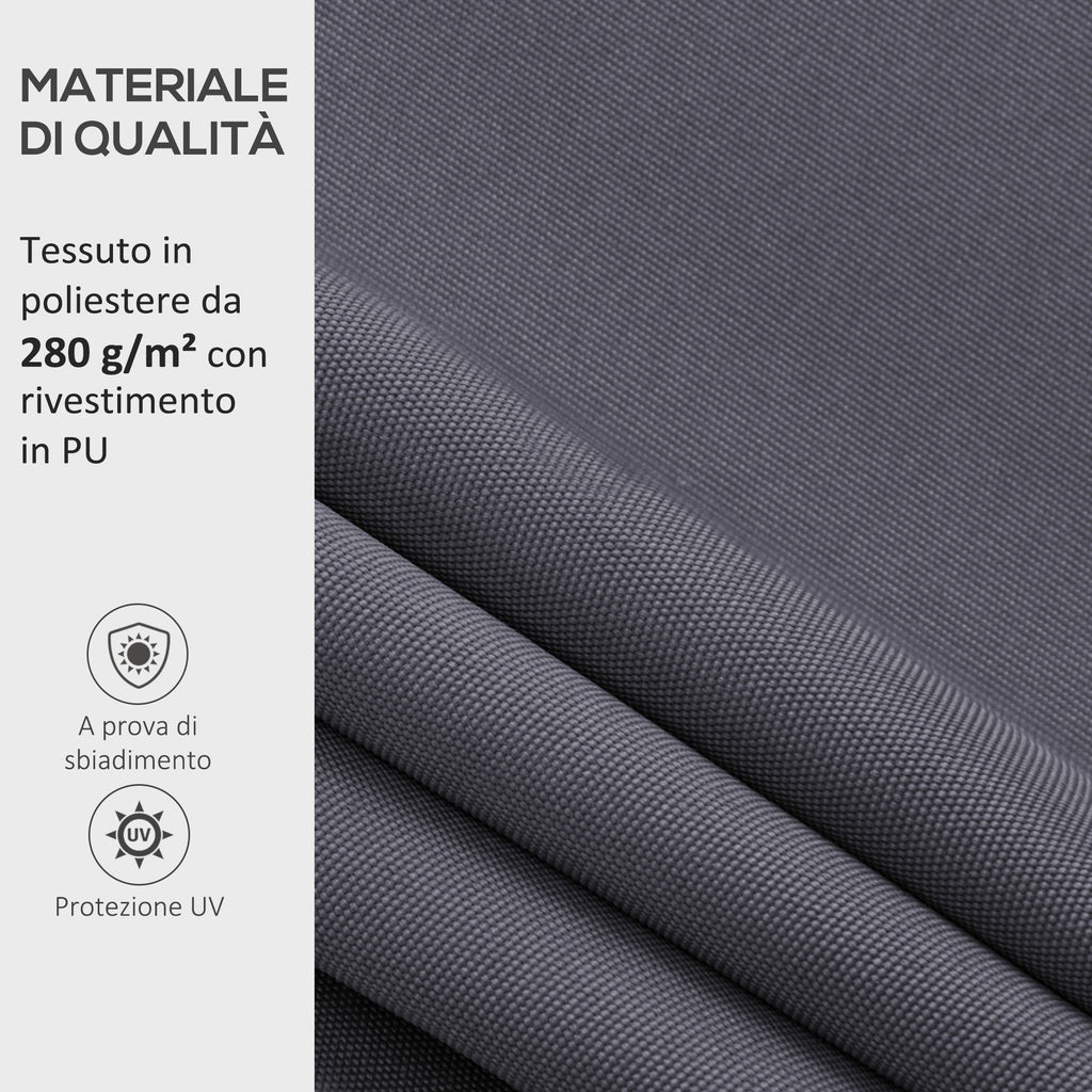 Replacement Cover for Retractable Arm Awning in Anti-UV Polyester 3.6x2.5 m, Gray
