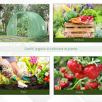 Tunnel Greenhouse with Roll-Up Door and Windows, PE Cover and Steel Structure, 1.5x3x2m, Green - Borge' Group Limited