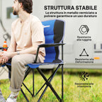Folding Camping Chair with Pocket and Cup Holder with Carrying Bag, Blue