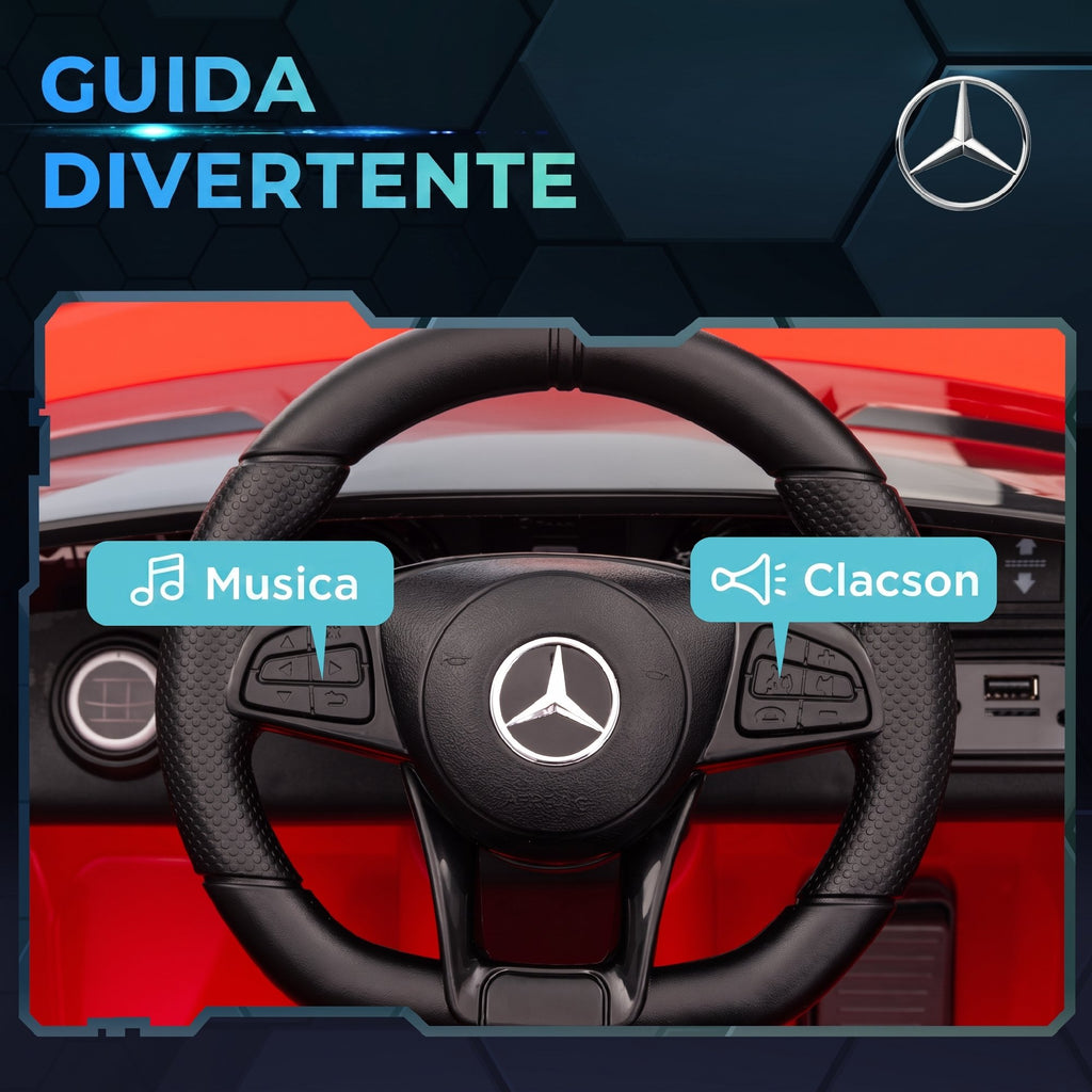 AIYAPLAY Electric Ride-On Toy Car for Kids 3-6 Years Old Mercedes-AMG GTR with 2 Motors and Remote Control, 3-5 km/h, Red