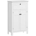 Bathroom Cabinet with 2 Doors and Drawer, Space-Saving Bathroom Cabinet with Adjustable Shelves, 60x30x102.5 cm, White