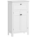 Bathroom Cabinet with 2 Doors and Drawer, Space-Saving Bathroom Cabinet with Adjustable Shelves, 60x30x102.5 cm, White