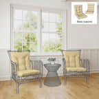 Outsunny Set of 2 Outdoor Chair Cushions with Ties, Polyester and Cotton, 120x50x8 cm, Beige