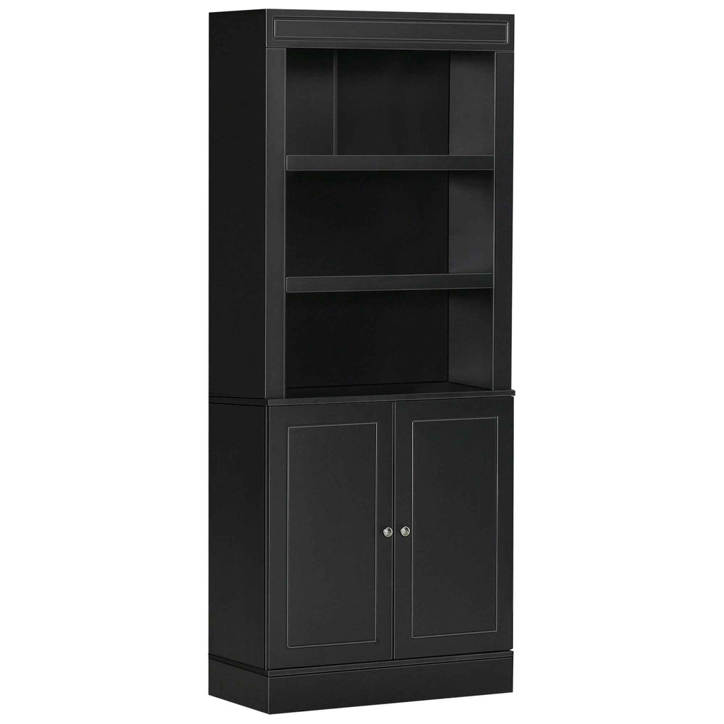 HOMCOM Wooden Kitchen Sideboard with Shelves and 2-Door Cabinet with Adjustable Shelves, 74.6x35.5x182.5cm