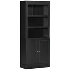 HOMCOM Wooden Kitchen Sideboard with Shelves and 2-Door Cabinet with Adjustable Shelves, 74.6x35.5x182.5cm