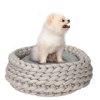 COZZY | Round Raised Washable Dog and Cat Bed in PP Cotton, Padded Cushion, Φ50x19cm, Grey - Borge' Group Limited