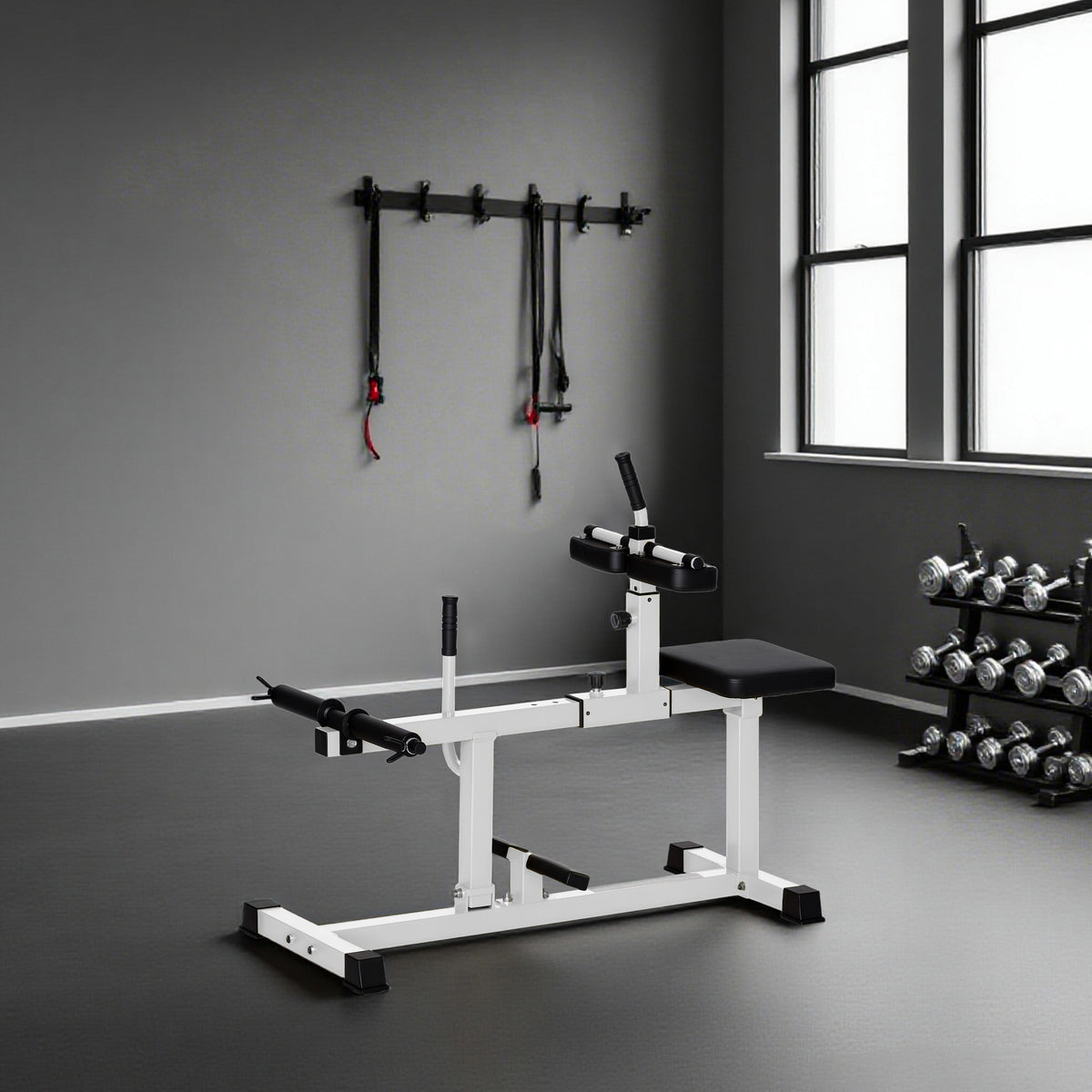 SPORTNOW Adjustable Seated Calf Machine, for Leg, Calf, Waist and Arm Training, Home Gym, White