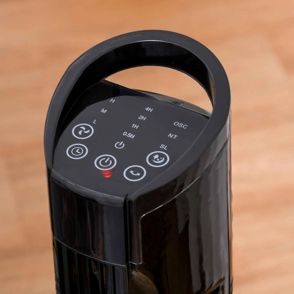 HOMCOM Tower Fan with 5m Remote Control, 70° Oscillation, 3 Functions and 3 Speeds, Black