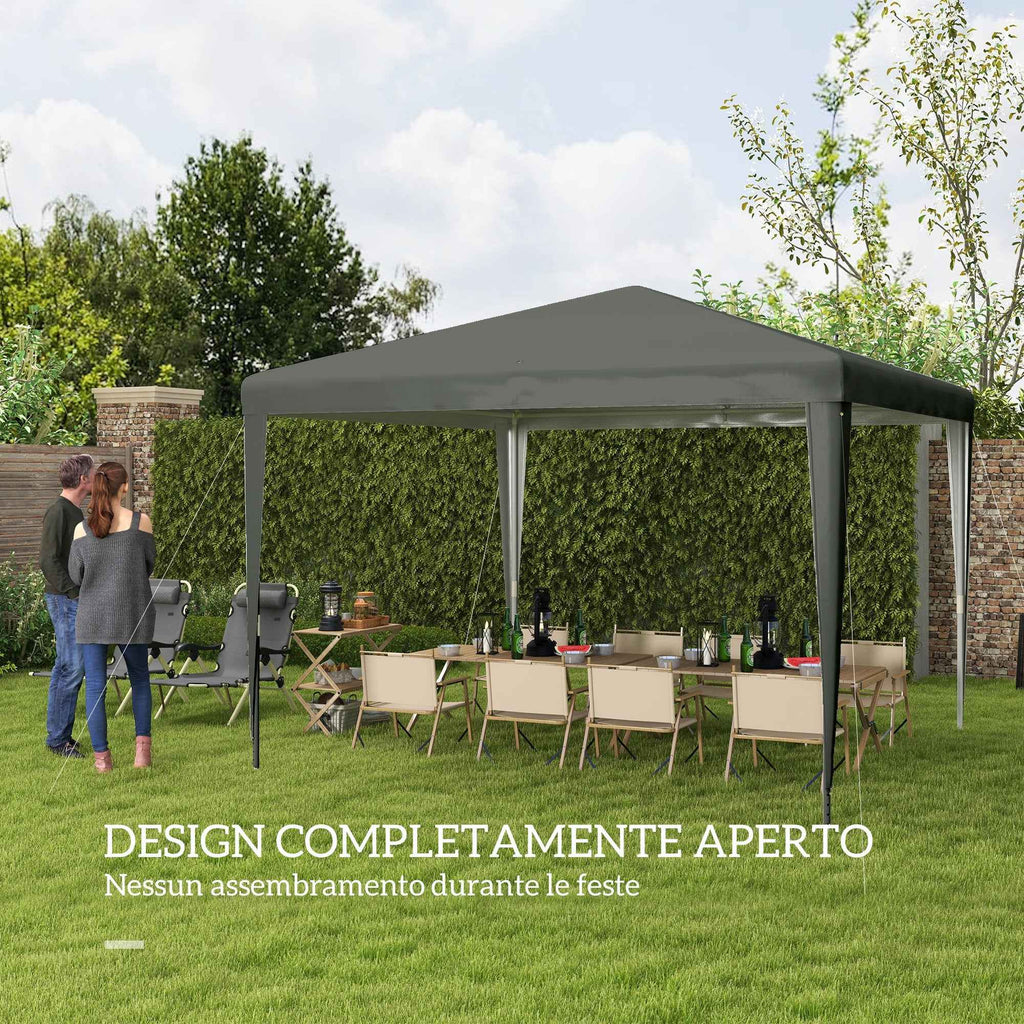 Outsunny 3x3m Folding and Portable Garden Gazebo for Parties with UV Protection Cover, Grey