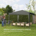 Outsunny 3x3m Folding and Portable Garden Gazebo for Parties with UV Protection Cover, Grey