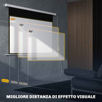 HOMCOM 84-Inch Projector Screen with Remote Control, PVC and Metal, 212 x 8 x 150 cm, White