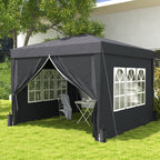 Outsunny Gazebo 3x3 with adjustable height with drainage holes and transport bag, metal, gray - Borgè