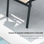 2 Seater Garden Bench with Armrests, High Backrest and Low Central Glass Table, Brown and Black