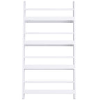 4-Tier Wall-Mounted Bookcase, White, Waterproof, Max Load 30kg (59cm x 12cm x 113cm)