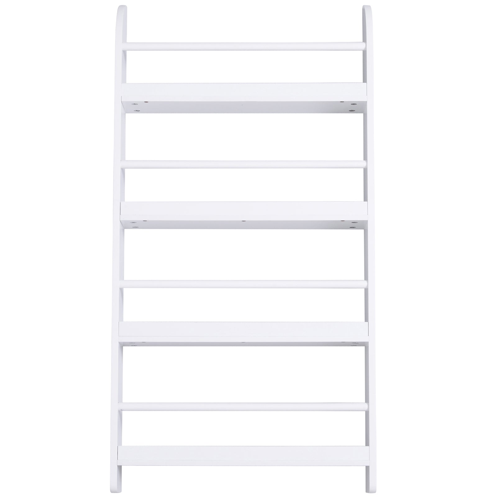 4-Tier Wall-Mounted Bookcase, White, Waterproof, Max Load 30kg (59cm x 12cm x 113cm)