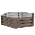 Outsunny Hexagonal Galvanized Steel Raised Garden Bed with Open Bottom, Brown