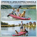 Outsunny Inflatable SUP with Seat, Paddle and Accessories, in Plastic and EVA, 335x82x15 cm, Blue and Pink