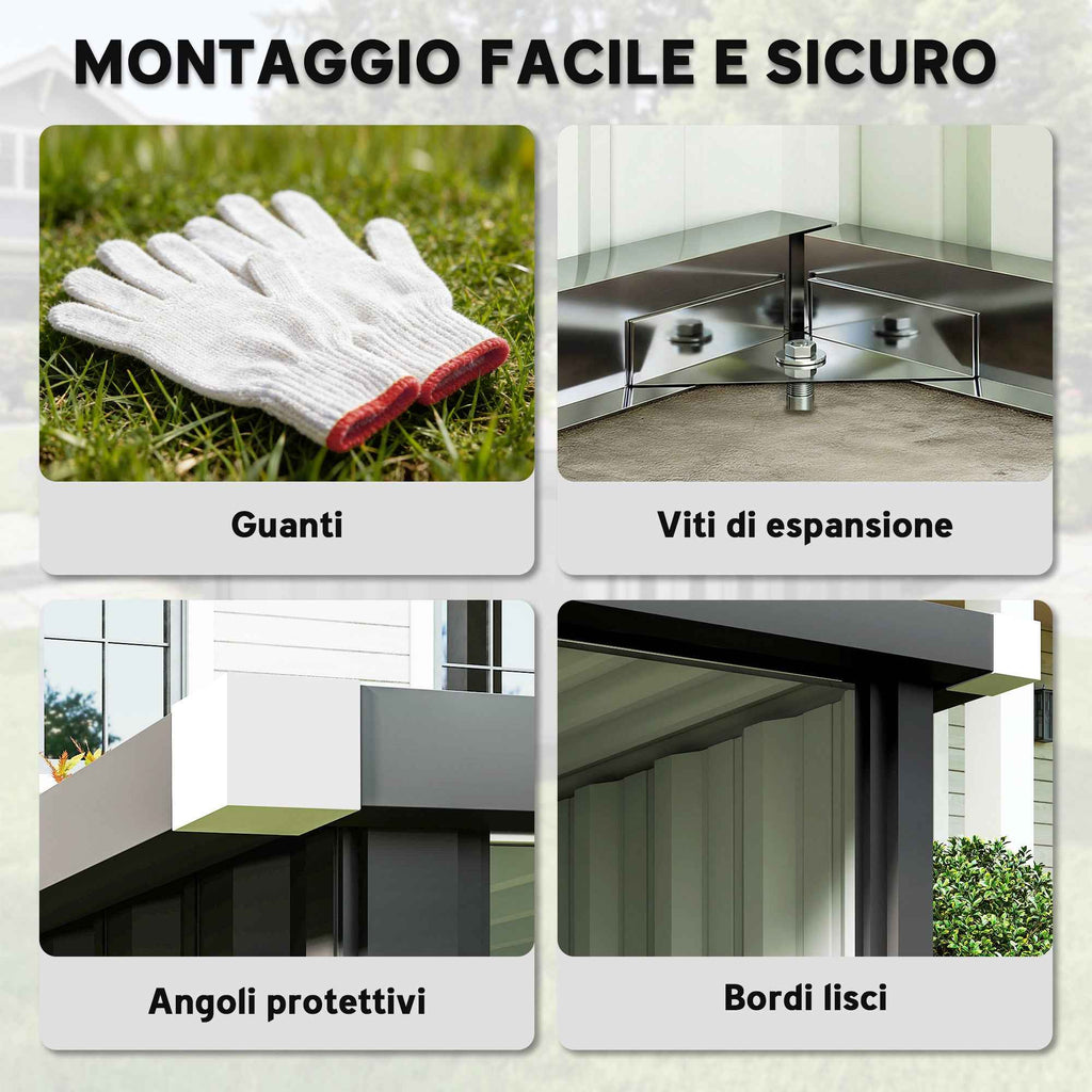 Outsunny Garage for Robot Lawn Mower with Sloped Steel Roof, 108x86x62.5 cm, Dark Grey