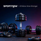 SPORTNOW Adjustable and Non-Slip Dumbbell Set 2-10 kg with Base, Steel, 29.5x13.6x13.6 cm, Multicolor