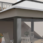 Gazebo with Mosquito Nets Adjustable on 3 Levels, in Steel and Oxford Fabric, 326x326x272 cm, Light and Dark Grey