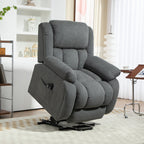 Lift Massage Reclining Chair with 2 Pockets and Remote Control, 93x104x105 cm, Grey
