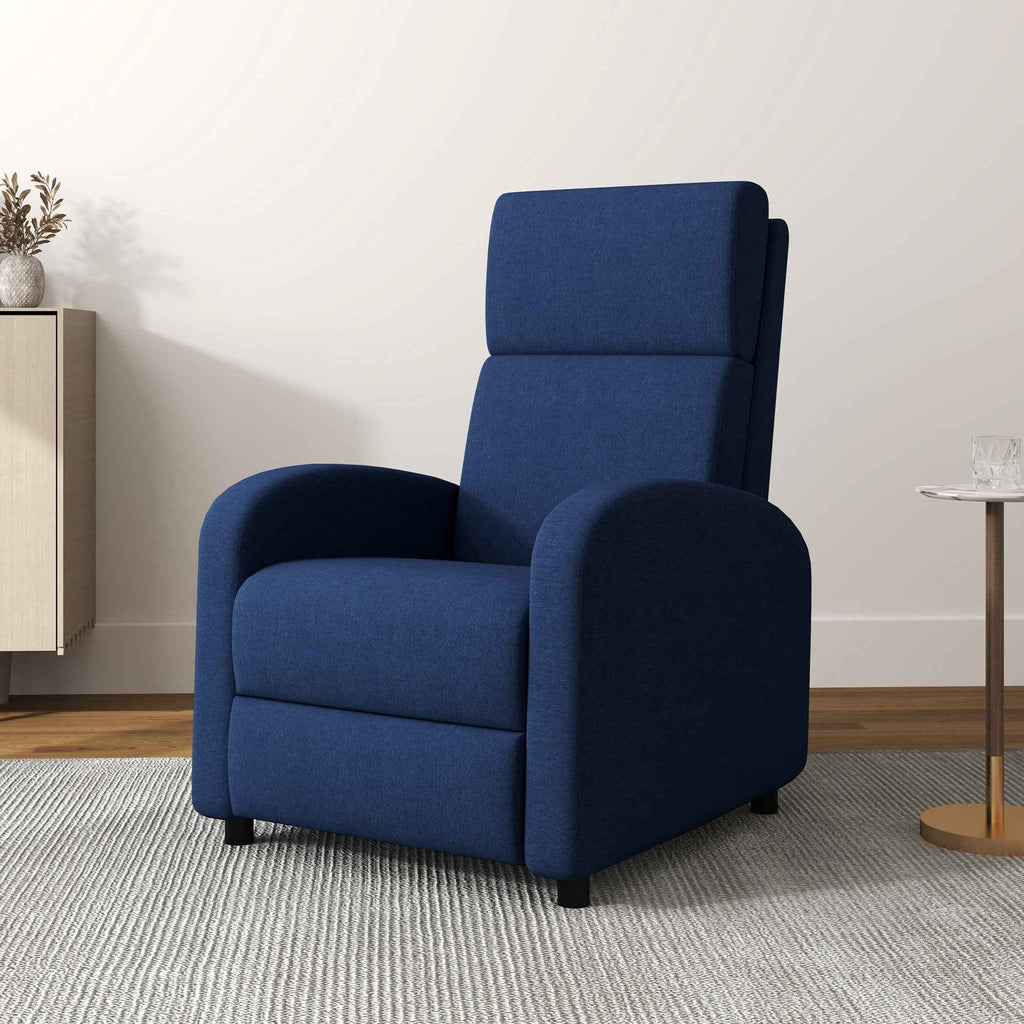 HOMCOM 160° Manually Reclining Relaxing Chair with Fabric Footrest, Blue