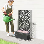 Outsunny Steel Planter with Trellis for Climbing Plants, Wall or Ground Mounting, 61x23x113 cm, Black