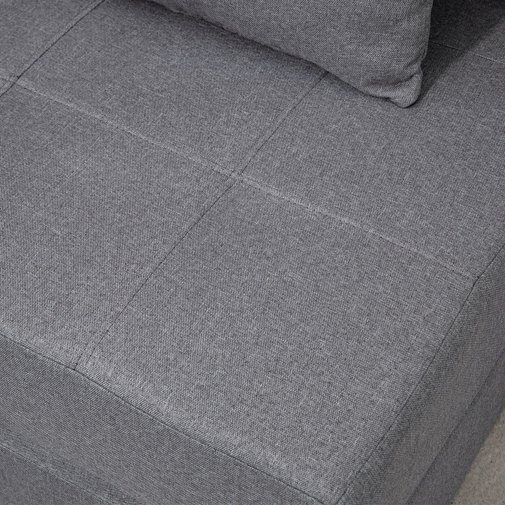 Folding Single Floor Chair Bed with Cushion Included, 70x70x61 cm, Grey