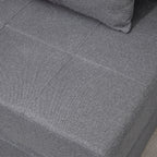 Folding Single Floor Chair Bed with Cushion Included, 70x70x61 cm, Grey