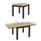 Outsunny Extendable Garden Table for 4-6 People with Slatted Top, Aluminum, 81/162x80x75 cm, Yellow
