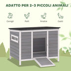 PawHut Duck House with Opening Roof, Windows and Ramp, Wooden, 93x70x72 cm, Multicolored