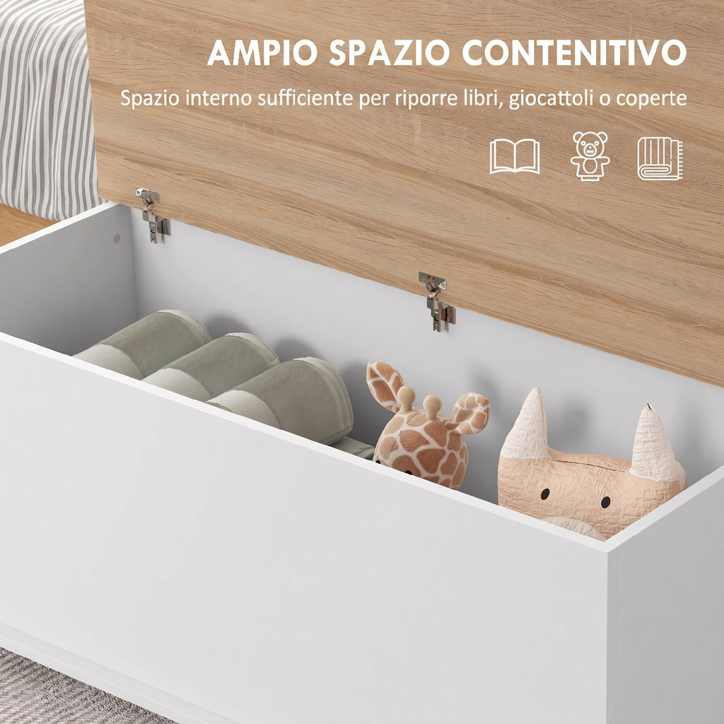 HOMCOM Multipurpose Wooden Storage Bench for Bedroom Entrance White 100x40x40cm