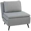 HOMCOM 3-in-1 Sofa Bed with Adjustable Backrest and Cushion, in Light Grey Linen-Effect Fabric