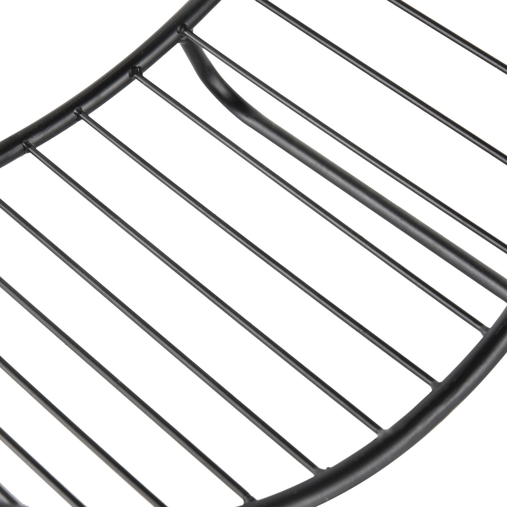 Indoor/Outdoor Metal Fireplace Log Holder, Basket-Shaped Indoor Log Holder, 45x29.5x47cm, Black