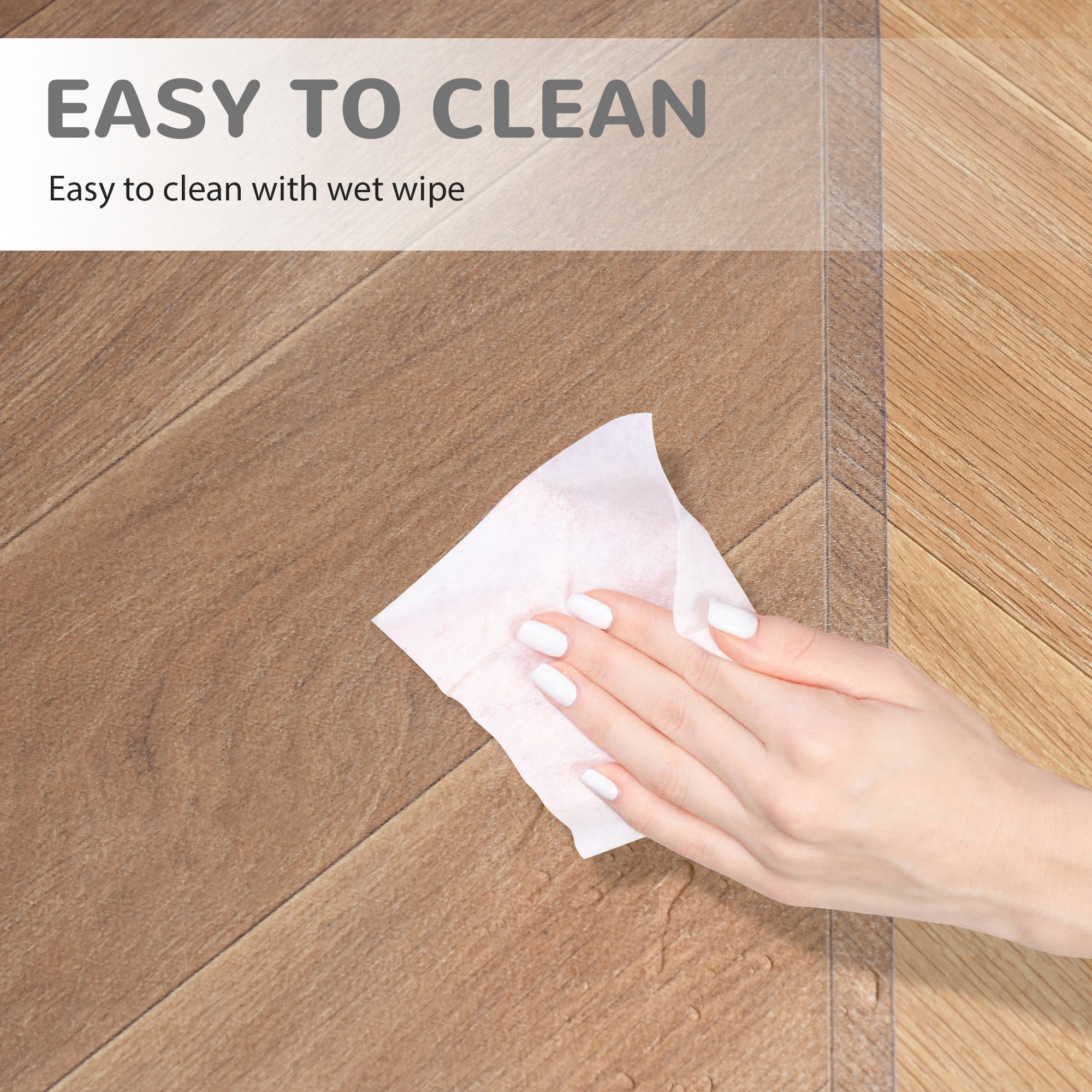 Non-slip floor-saving office chair mat in plastic, 90x120cm, transparent - Borgè