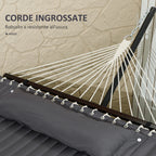 Portable Garden Hammock with Integrated Cushion, in Cotton, Polyester and Steel, 368x93x110 cm, Dark Gray