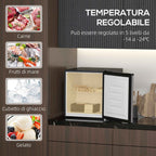 HOMCOM Portable Fridge 35L with Removable Shelf and Adjustable Temperature, 47x44.2x48.8 cm, Silver