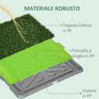 Dog Toilet with Synthetic Grass, Replacement Grass and Bottom Tray for Indoor and Outdoor Use, 67x41x3.5 cm